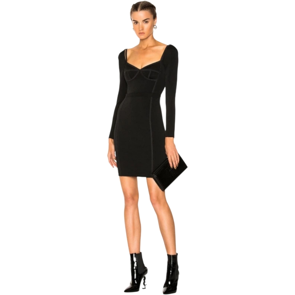 Alexander Wang Black Long Sleeve Bodycon Mini Dress